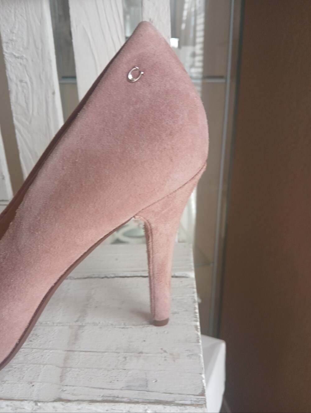 Coach Women’s Blush Pink Suede High Heel Pumps.